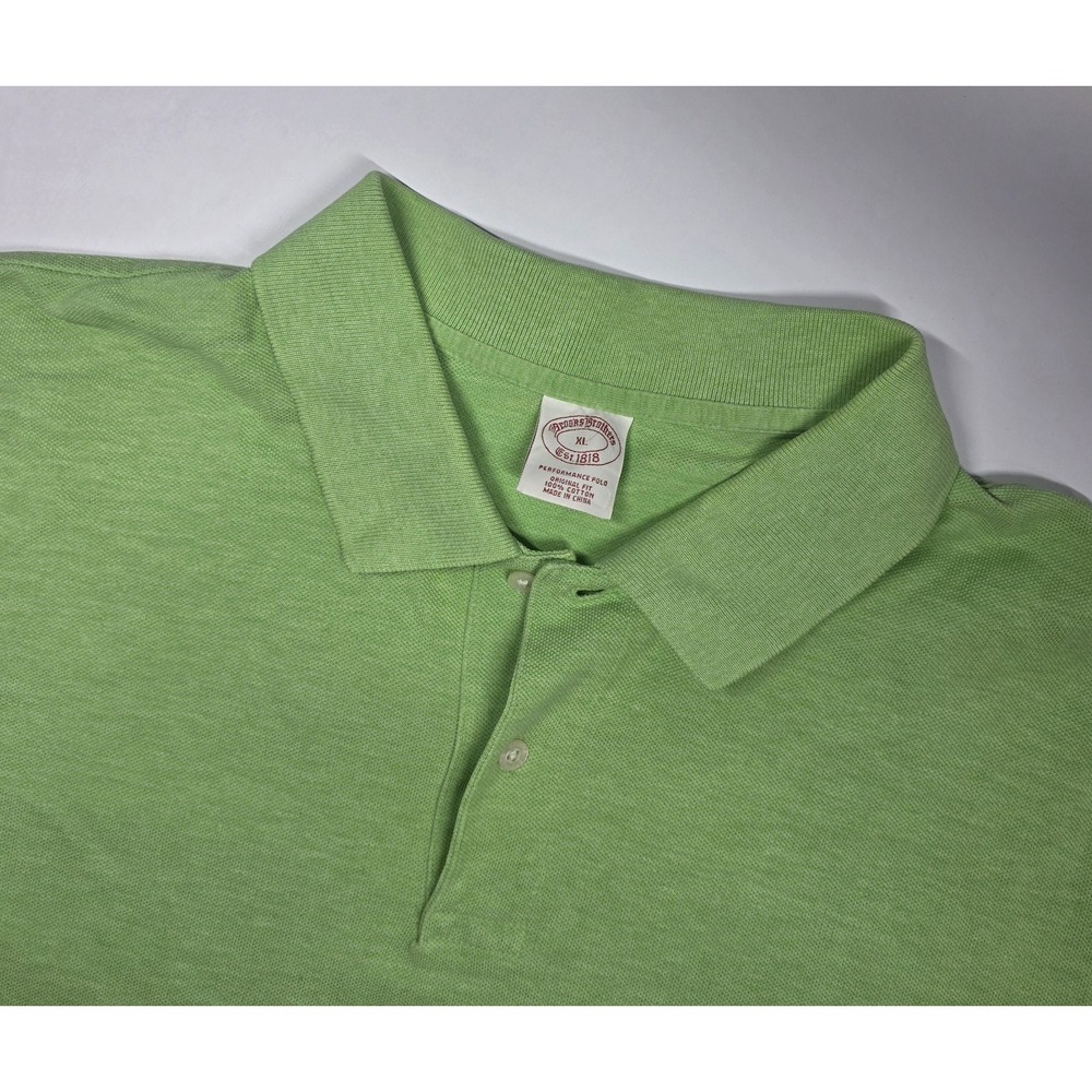Brooks Brothers Mens Size XL Green Short Sleeve Polo Shirt